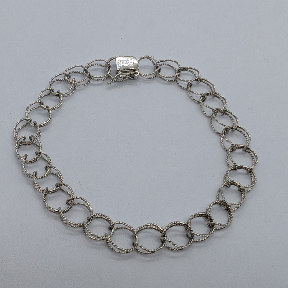 Gaj Stg Sterling Silver Vintage 925 Unique Box Latch Bracelet